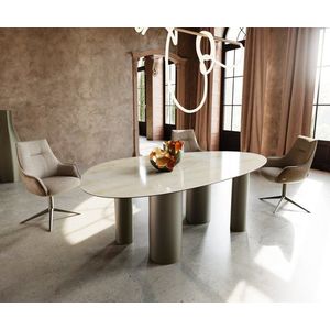 Jídelní stůl Edge oválný 220x120 keramika Iris FmG Onice Oro obraz