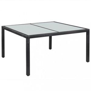 Zahradní stůl černý 150 x 90 x 75 cm Zahradní stůl černý 150 x 90 x 75 cm polyratanpolyratan obraz