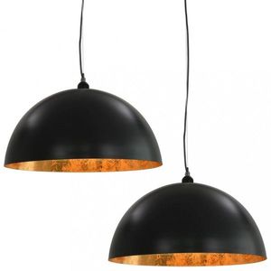 Závěsná lampa 2 ks černá / zlatá Dekorhome obraz