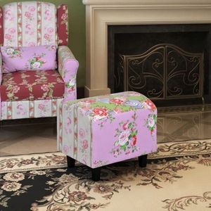 Taburet patchwork květiny Dekorhome obraz