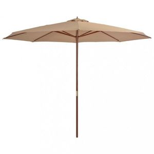 Slunečník Ø 350 cm látka / dřevo Dekorhome obraz