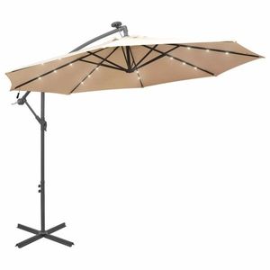 Konzolový slunečník s LED světly Ø 300 cm obraz