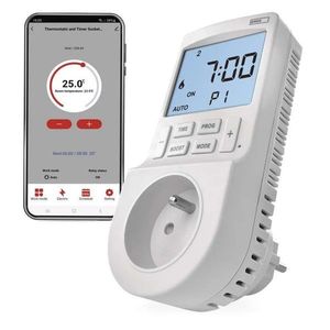 EMOS GoSmart Časově spínaný termostat do zásuvky 2v1 s WiFi P56601FR obraz