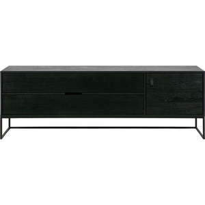 Černý TV stolek z jasanového dřeva 180x61x44 cm Silas – WOOOD obraz