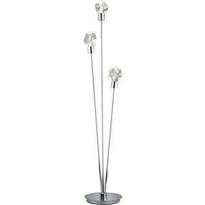 LED stojací lampa ve stříbrné barvě se skleněným stínidlem (výška 150 cm) Verano – Trio Select obraz