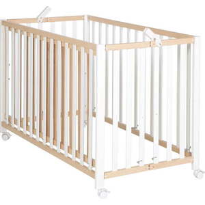 Skládací postýlka na kolečkách v bílo-přírodní barvě 60x120 cm Fold up – Roba obraz
