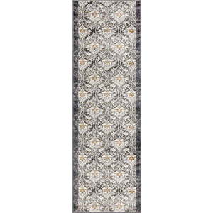 Tmavě šedý/slonovinový běhoun 80x250 cm Soft Viskan – FD obraz