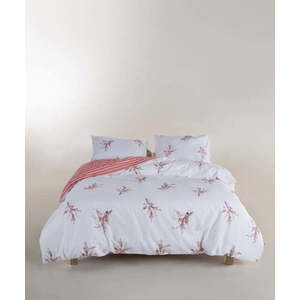 Bílé/růžové povlečení na jednolůžko z bavlny Renforcé 140x200 cm Breeze Floral – Mila Home Luxury obraz