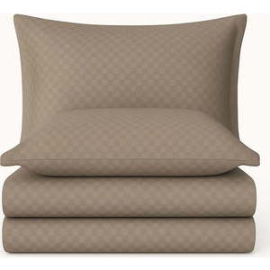 Hnědé povlečení na jednolůžko z bavlny Renforcé 140x200 cm Checkered – Mila Home Luxury obraz