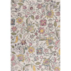 Krémový ručně tkaný vlněný koberec 200x290 cm Tania Floral – Flair Rugs obraz