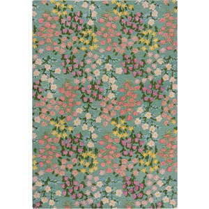 Ručně tkaný vlněný koberec v mentolové barvě 120x170 cm Emilia Floral – Flair Rugs obraz