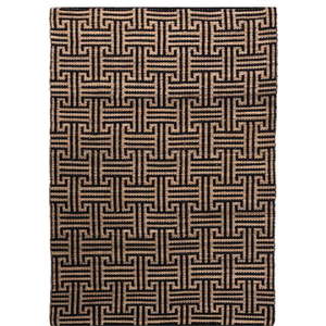 Černý/v přírodní barvě ručně tkaný koberec s příměsí juty 200x290 cm Meander Jute – Flair Rugs obraz
