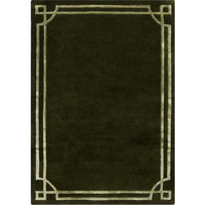 Tmavě zelený ručně tkaný vlněný koberec 200x290 cm Gatsby – Flair Rugs obraz