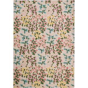 Krémový ručně tkaný vlněný koberec 120x170 cm Emilia Floral – Flair Rugs obraz