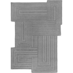 Šedý ručně tkaný vlněný koberec 160x230 cm Zen Rectangles – Flair Rugs obraz