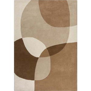 Hnědý/béžový ručně tkaný vlněný koberec 200x290 cm Glow – Flair Rugs obraz