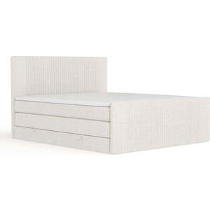 Béžová boxspring postel s úložným prostorem 160x200 cm Bergamo – Maison de Rêve obraz