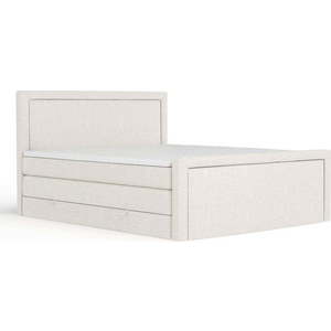 Béžová boxspring postel s úložným prostorem 200x200 cm Lavenda – Maison de Rêve obraz