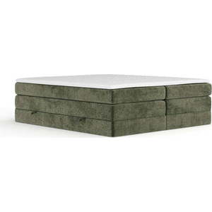Tmavě zelená boxspring postel s úložným prostorem/bez čela 160x200 cm Juniper – Maison de Rêve obraz