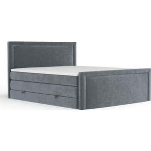 Tmavě šedá boxspring postel s úložným prostorem 180x200 cm Lavenda – Maison de Rêve obraz