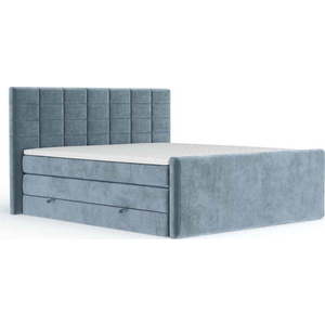 Modrá boxspring postel s úložným prostorem 160x200 cm Ava – Maison de Rêve obraz