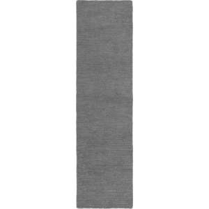 Šedý ručně tkaný vlněný běhoun 80x230 cm Harris Boucle – Flair Rugs obraz