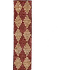 Ručně tkaný běhoun s příměsí juty v terakotové barvě 80x230 cm Effie Diamond – Flair Rugs obraz