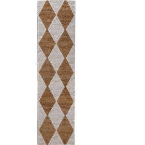 Bílý/v přírodní barvě ručně tkaný běhoun s příměsí juty 80x230 cm Effie Diamond – Flair Rugs obraz