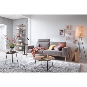 Stojací lampa v černé a přírodní barvě (výška 165 cm) Calla – Fischer & Honsel obraz