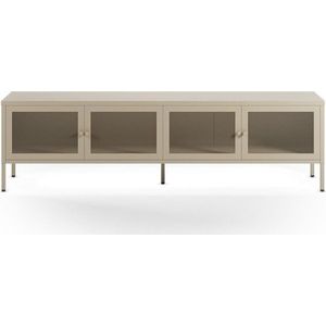 Krémový kovový TV stolek 160x50x35 cm Fayna – Marckeric obraz