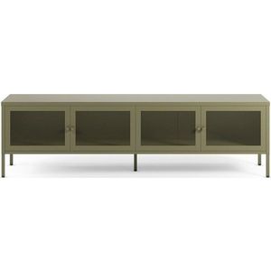 Zelený kovový TV stolek 160x50x35 cm Fayna – Marckeric obraz