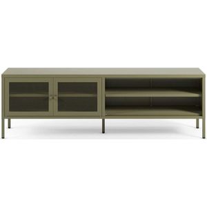 Zelený kovový TV stolek 160x50x35 cm Fayna – Marckeric obraz