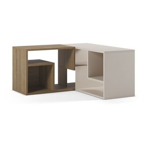 Bílý/v přírodní barvě rohový TV stolek v dekoru dubu 145x45x35 cm Glina – Marckeric obraz