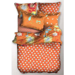Oranžové prodloužené povlečení na jednolůžko z mikrovlákna 220x155 cm Jump – AmeliaHome obraz
