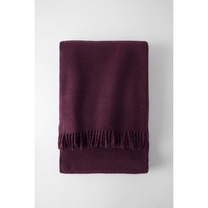 Tmavě fialová deka s příměsí bavlny 140x180 cm Basics Plain – Euromant obraz