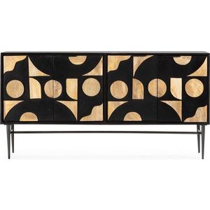 Černá komoda z mangového dřeva 175x90x40 cm Navya – MOME obraz