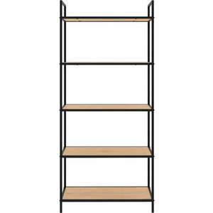 Černý/v přírodní barvě regál v dekoru dubu 70x156x35 cm Altino – Unique Furniture obraz