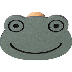 Šedozelený nástěnný ocelový háček Frog Dot Nupo – LIND DNA obraz