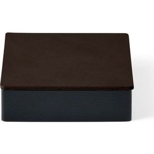 Černý/hnědý dřevěný/z eko kůže úložný box s víkem/dekorativní 11x11x3, 5 cm Square Nupo – LIND DNA obraz
