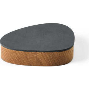 Antracitový/v přírodní barvě dřevěný/z eko kůže úložný box s víkem/dekorativní 14x12, 5x3, 5 cm Curve Nupo – LIND DNA obraz