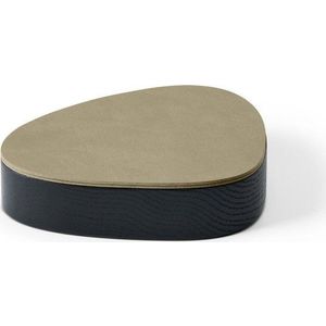 Zelený/černý dřevěný/z eko kůže úložný box s víkem/dekorativní 14x12, 5x3, 5 cm Curve Nupo – LIND DNA obraz