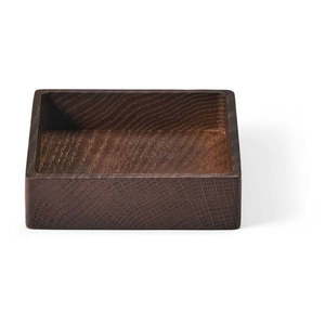 Hnědý dekorativní dřevěný úložný box 11x11x3 cm Square S – LIND DNA obraz