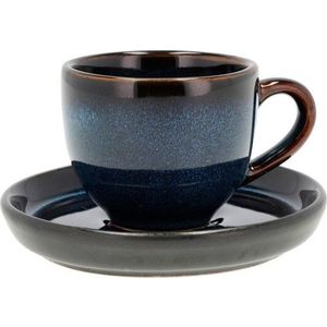 Černý/modrý keramický šálek na espresso 70 ml Dark Blue/Black – Bitz obraz