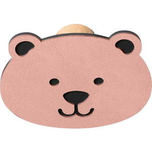 Růžový nástěnný ocelový háček Bear Dot Nupo – LIND DNA obraz
