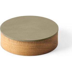 Zelený/v přírodní barvě dřevěný/z eko kůže úložný box s víkem/dekorativní ø 11x3, 5 cm Circle Nupo – LIND DNA obraz