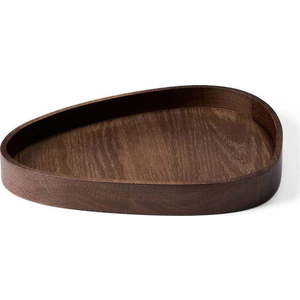 Hnědý dekorativní dřevěný úložný box 26x23x3 cm Curve L – LIND DNA obraz