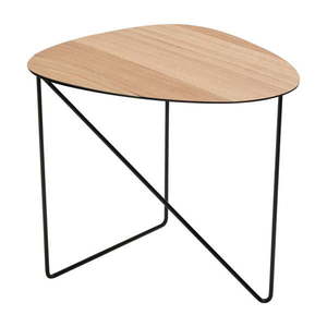 Kovový konferenční stolek v přírodní barvě 44x50 cm Curve L Wood – LIND DNA obraz