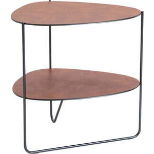 Koňakově hnědý kovový konferenční stolek 37x44 cm Curve Double Bull – LIND DNA obraz