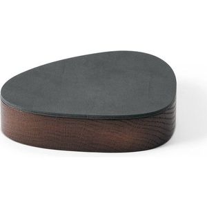 Antracitový/hnědý dřevěný/z eko kůže úložný box s víkem/dekorativní 14x12, 5x3, 5 cm Curve Nupo – LIND DNA obraz