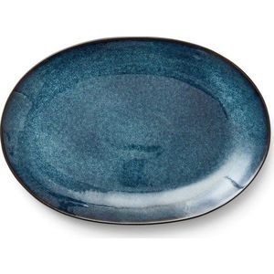 Černý/modrý talíř z kameniny Dark Blue/Black – Bitz obraz